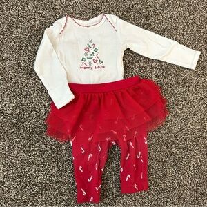 💟 BOGO! Carter's Christmas Outfit with Tutu Baby Girl 0-3 Months